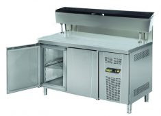 MUR-82-HLMT COUNTER TYPE PATISSERIE MAKE-UP REFRİGERATOR-HIGH LEGS-MARBLE TOP